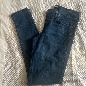 Express dark rinse mid-rise jeans